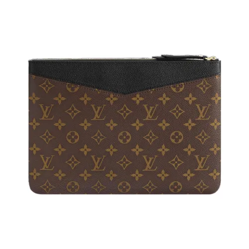 LOUIS VUITTON Холст Клатч Стандартный Унисекс Коричневый