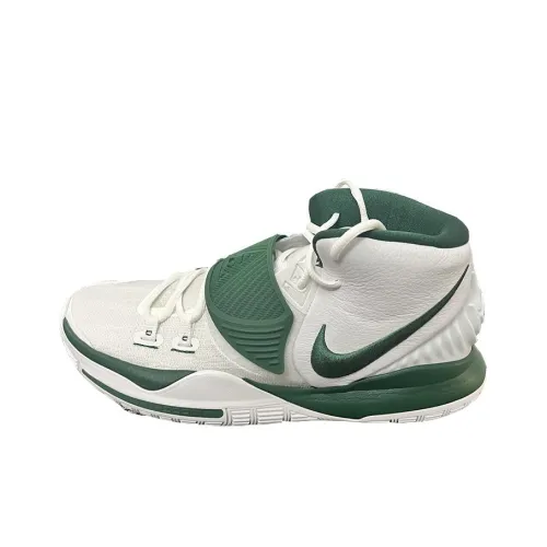 Nike Kyrie 6 Амортизаторы Шок Устойчивость к Износу MID Баскетбольные Кроссовки Унисекс Белый Зеленый