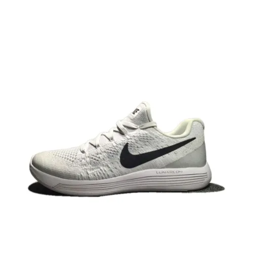Nike LunarEpic Flyknit 2 Slip-Resistant Дышащий Амортизация Низкий Топ Беговые кроссовки Мужской Серый Черный