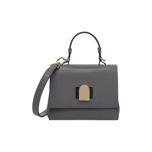 Furla EMMA с рельефным узором мягкая телячья кожа сумка через плечо мини женская серый