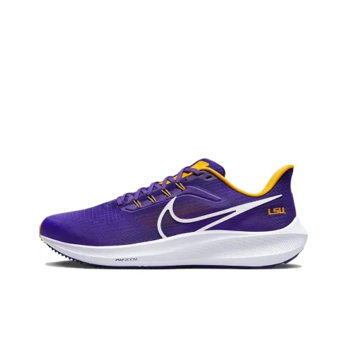 Nike Air Zoom Pegasus 39 Амортизаторы Slip-resistant Низкий топ Беговые кроссовки Мужские Фиолетовый Желтый