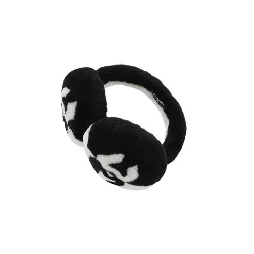 CHANEL Двойная сторона овчина и овечья кожа Наушники-подвески Унисекс Черный Белый