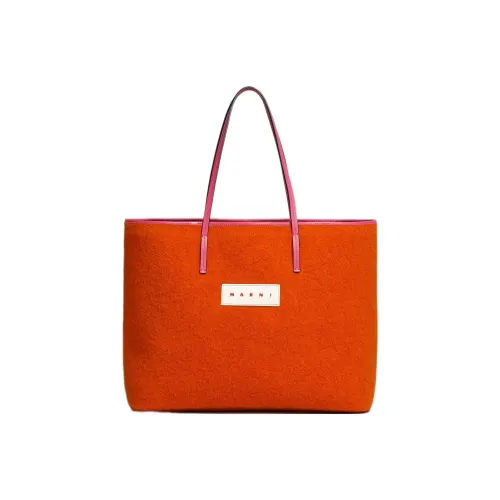 MARNI Шерстяной войлок хлопковая смесная тоут сумка сумка для покупок маленькая сумка женская апельсин