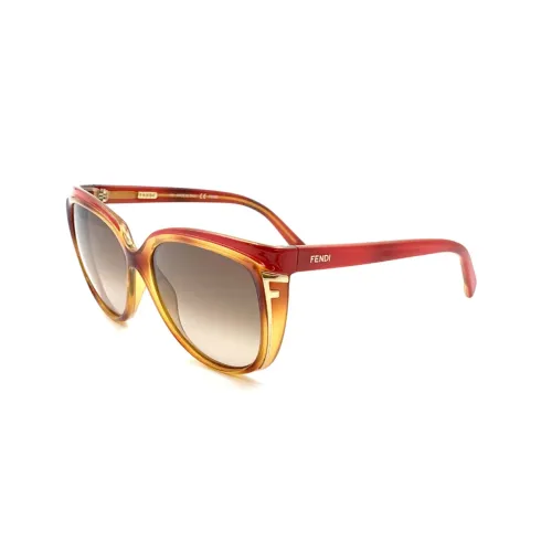 FENDI Пластиковая оправа солнцезащитные очки "Кошачий глаз" женские желтые