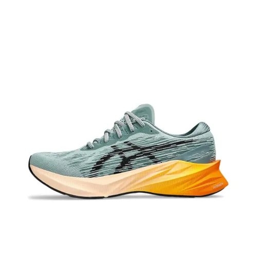 Asics Novablast 3 Амортизация Устойчивость к истиранию Дышащий Низкий Топ Повседневные Беговые кроссовки Мужские Зеленый Оранжевый