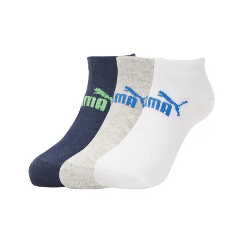 PUMA 3 шт Твидовый синий + Белый + Серый Унисекс Носки