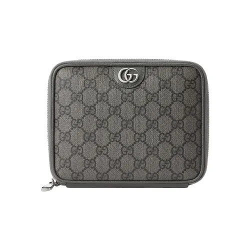 GUCCI Ophidia Кожа Панели Холст CABLE Хранение Сумка Унисекс Серый