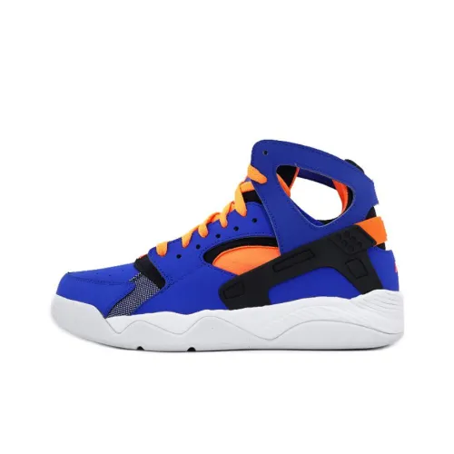 Nike Air Pilot Huarache Slip-resistant Abrasion-resistant MID Top Vintage Basketball Shoes Men's Blue Orange Black