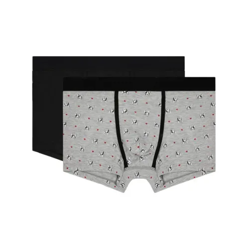 COTTON REPUBLIC 2 упаковки черные + серые мужские боксер-шорты