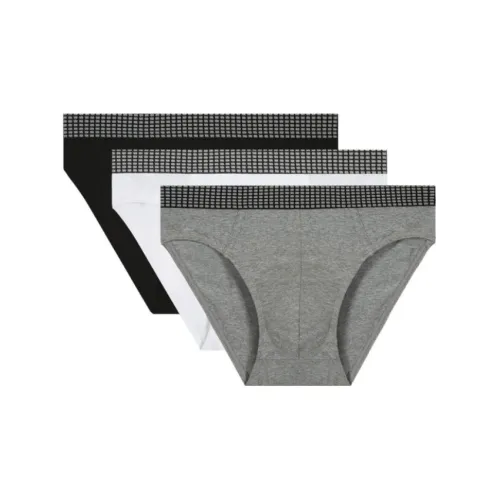 COTTON REPUBLIC 3 пачки черный + белый + серый мужские трусы-бикини