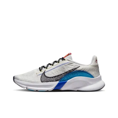 Nike SuperRep Go 3 Slip-Resistant Abrasion-Resistant Low-Top Training Shoes Men's Gray Blue Black Найк СуперРеп Го 3 Противоскользящие Устойчивые к Износу Низкие Кроссовки для Тренировок Мужские Серый Синий Черный