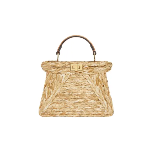 FENDI Peekaboo ISeeU Сумка через плечо Сумка Экстра Маленькая Женская Естественный Цвет