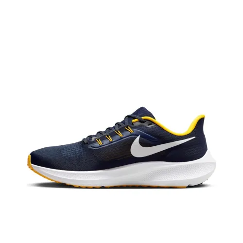 Nike Air Zoom Pegasus 39 Slip-resistant Low Top Повседневные Беговые кроссовки Мужские Темно-синий Желтый