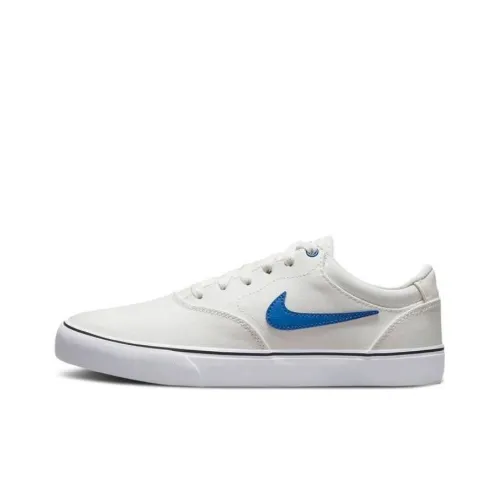 nike SB Chron 2 Холст Белый Game Королевский Противоскользящие Устойчивые к истиранию Низкие Кроссовки для скейтбординга Унисекс Бежево-синий