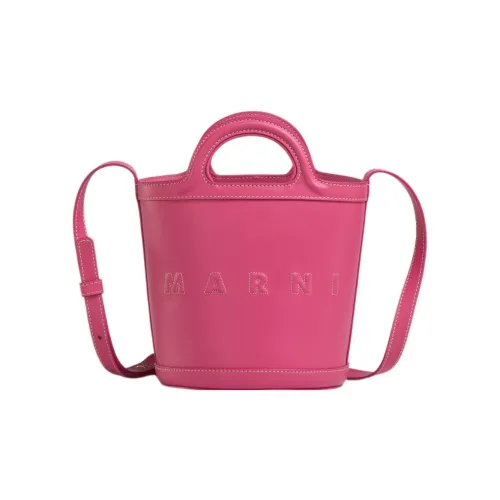 MARNI TROPICALIA Телячья кожа Ведрообразная сумка Портативная сумка через плечо Маленькая женская сумка Розовая