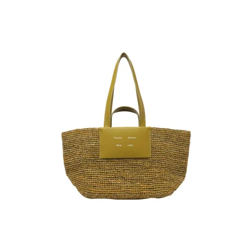 PROENZA SCHOULER Рафия Волокно Телячья Кожа Сумка-тоут Сумка для покупок Сумка через плечо Сумка Большая Женская Лесной мох