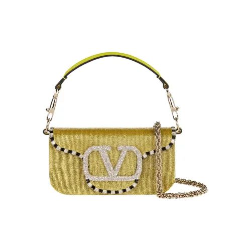 Valentino Locò Кожа Сумка через плечо Сумка Маленькая Женская Желтая Зеленая