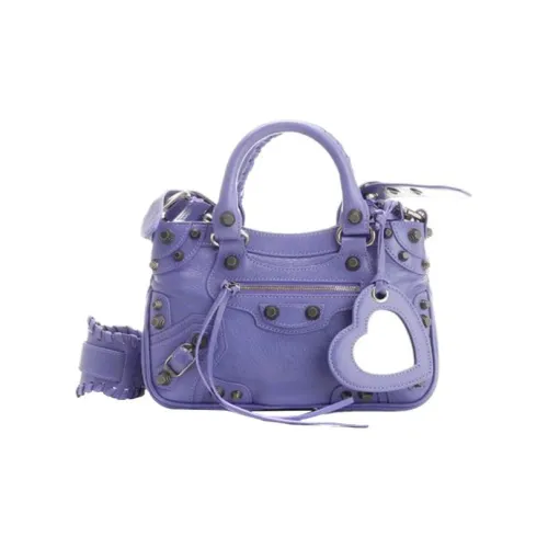 Balenciaga Lambskin Portable Crossbody Bag Shoulder Bag Women's Light Purple