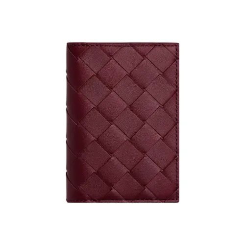 Bottega Veneta Коровья кожа Держатель для карт кошелек Мужской Бордовый