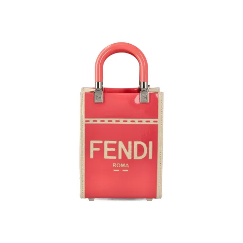 FENDI Sunshine Лакированная кожа с цветным холстом тоут сумка сумка для покупок сумка через плечо маленькая сумка