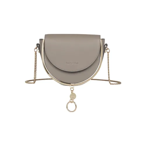 See By Chloe Коровья крупнозернистая текстура Вечерняя сумка Сумка через плечо Сумка Маленькая Женская Темно-серая