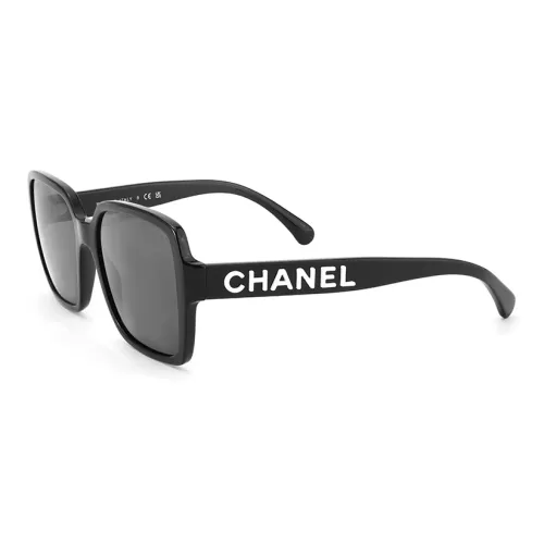 CHANEL Квадратные Солнцезащитные Очки Черные Унисекс