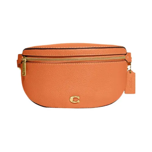 COACH Кожа Sling Сумка Сумка через плечо Бананка Женская Апельсин