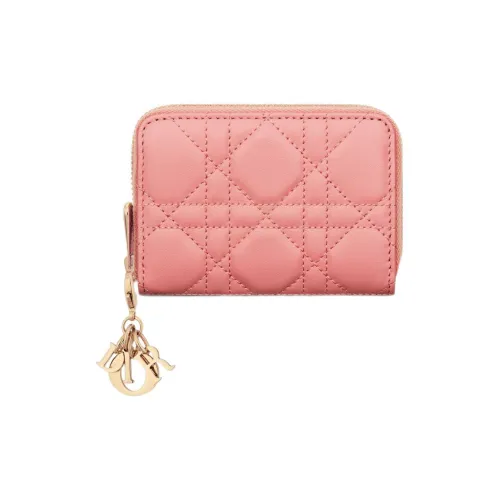 DIOR Lady Dior Lambskin Coin Wallet Wallet Small Women's Light Pink