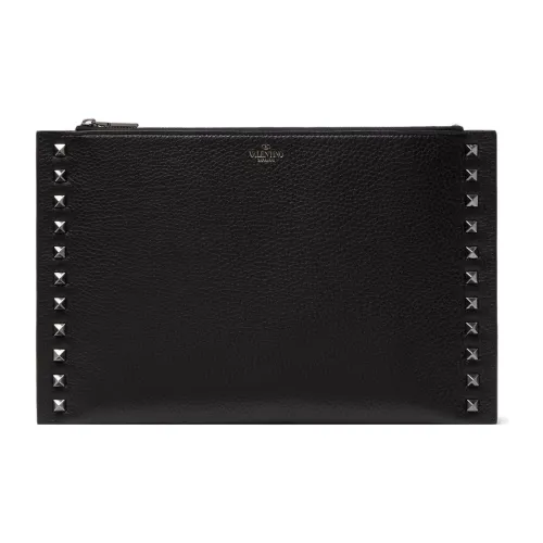 Valentino Rockstud Телячья кожа с текстурой Клатч Женский Черный