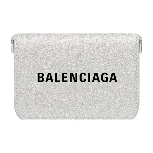 Balenciaga Cash Кожа Кошелек Мини Женские Серебряный