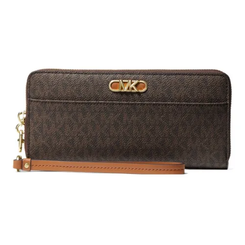 MICHAEL KORS Паркер Кожа Клатч Кошелек Большой Женские Коричневый