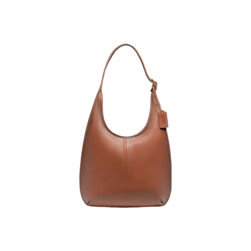 COACH Ergo Перчаточная дубленая кожа Сумка на плечо Сумка Большая Женская Коричневая