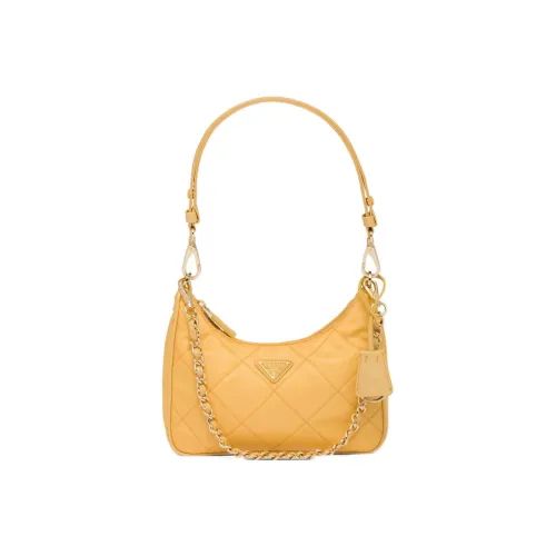 PRADA Ткань Сумка Сумка через плечо Женская Кукурузно-желтая