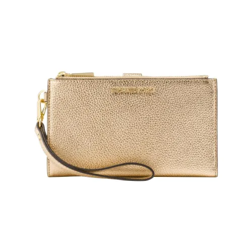 MICHAEL KORS Adele Litchi Grain Кожа Запястье Сумка Клатч Кошелек Женский Светлый Золото