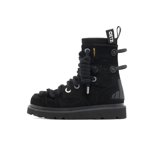 OETZI Скейтборд Кроссовки High Топ Черные Унисекс