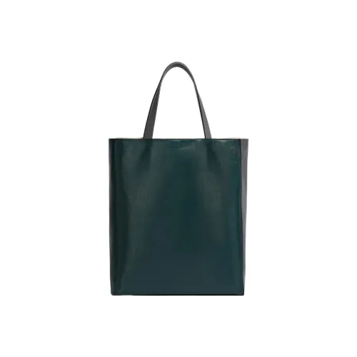 Marni Телячья кожа Тоут Сумка Сумка для покупок Сумка Большая Мужская Темно-серый Темно-зеленый