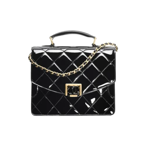 CHANEL Лак Пояс Сумка Сумка через плечо Сумка через плечо Женская Черная