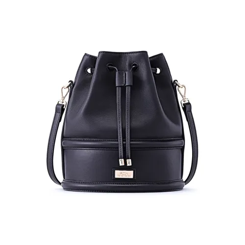 FION Натуральная кожа Мягкая кожа Маленькая Вино Сумка Сумка-ведро Сумка на плечо Маленькая Женская