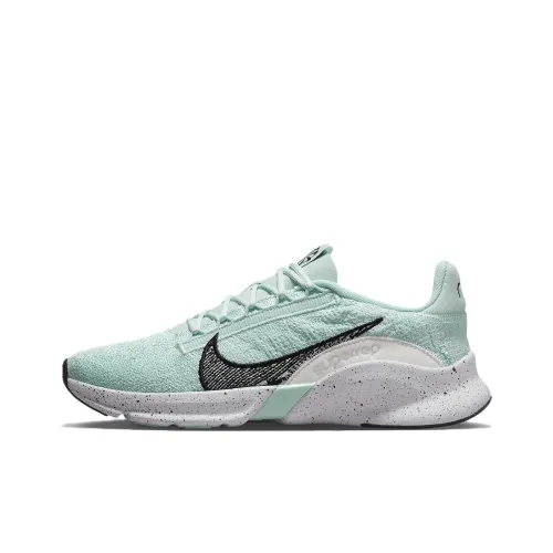 Nike SuperRep Go 3 Flyknit Next Nature Shock Absorbers Slip-Resistant Low-Top Training Shoes Women's Green Найк СуперРеп Го 3 Флайникт Некст Нэйчер Шок Абсорберз Слип-Резистент Лоу-Топ Тренировочные Кроссовки Женские Зеленые