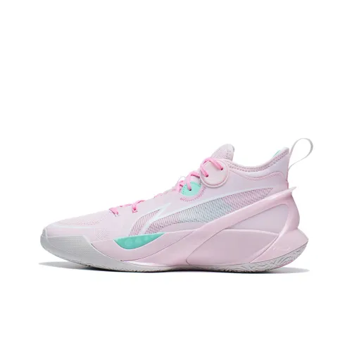 LiNing SONIC 10 Амортизаторы Slip-resistant MID Баскетбольные кроссовки Унисекс Розовая примула