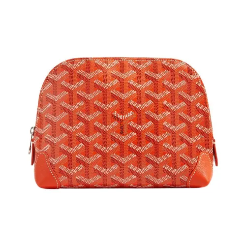 GOYARD Vendôme Холст Телячья кожа Зубы Собаки Косметичка Женская Оранжевый