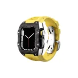 Чёрный bezel + Серебряный корпус + Жёлтый ремешок