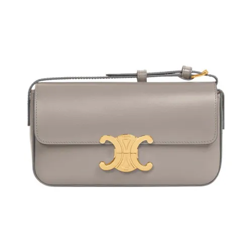 CELINE Claude Блестящая сумка из коровьей кожи плечо сумка через плечо женская цвет серый