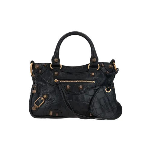 Balenciaga Neo Cagole Телячья кожа Сумка через плечо Сумка Маленькая Женская Черная