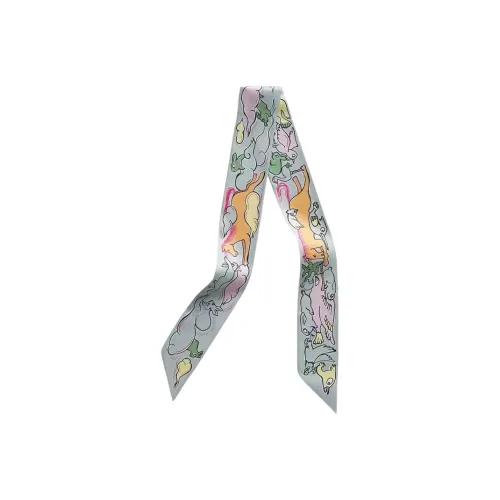 HERMES Шелковые шарфы Женские Серый