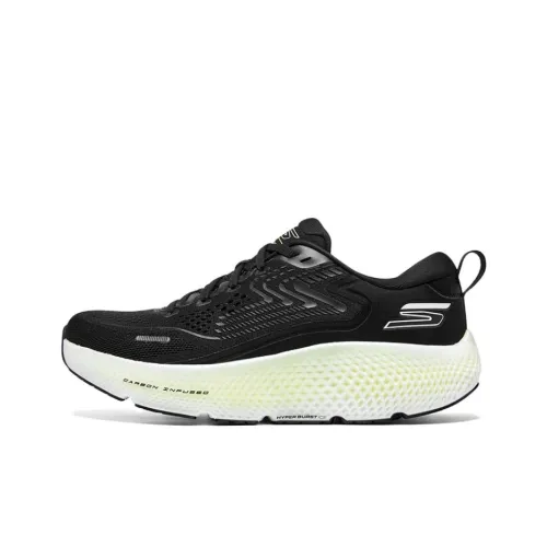 Skechers Go Run Max Road 6 Амортизация Низкий Топ Повседневные Беговые Кроссовки Мужские Черные