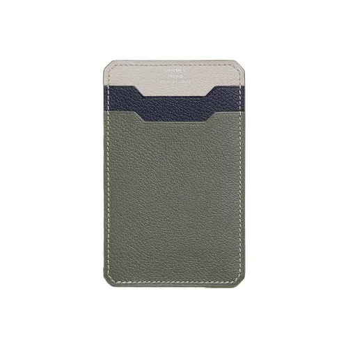 HERMES Evercolor кожаный держатель для карт женский Meyer серый бетон полночный синий