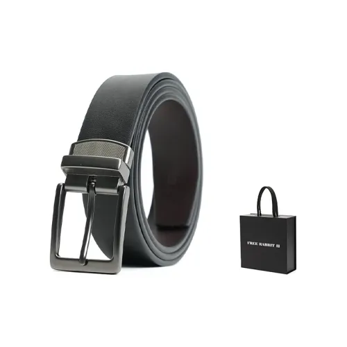 FREE RABBITⅡ Износостойкая натуральная кожа застежка-булавка вращающийся двойной боковой кожаный ремешок мужской 3,8 см