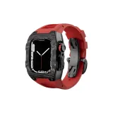 Чёрный bezel + чёрный корпус + красный ремешок