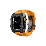 Черный bezel + Черный корпус + Апельсиновый ремешок